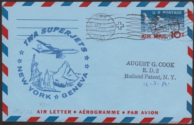 Erster Jetflug New York GPO - Genf