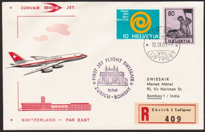 Erster Jetflug Zuerich - Bombay