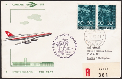 Erster Jetflug Zuerich/Genf - Manila ab Lichtenstein