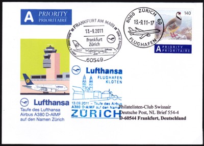 Erstflug A380 Frankfurt - Zürich