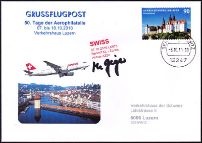 TA 2016 Grussflugpost Berlin -Zürich